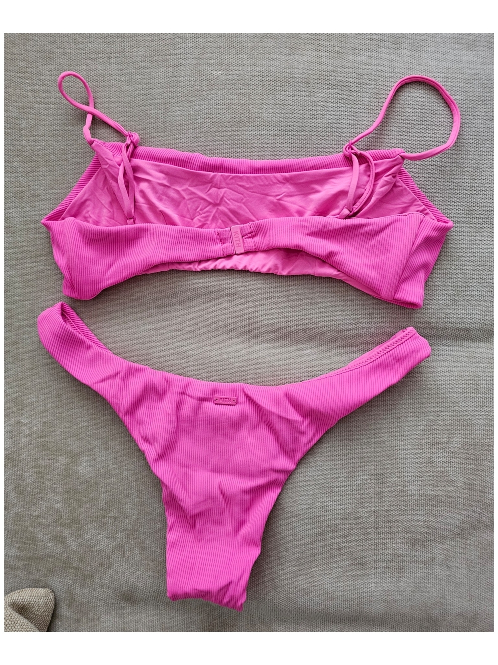 Kith Hot Pink Ribbed Bikini Set - Picture 2 of 6